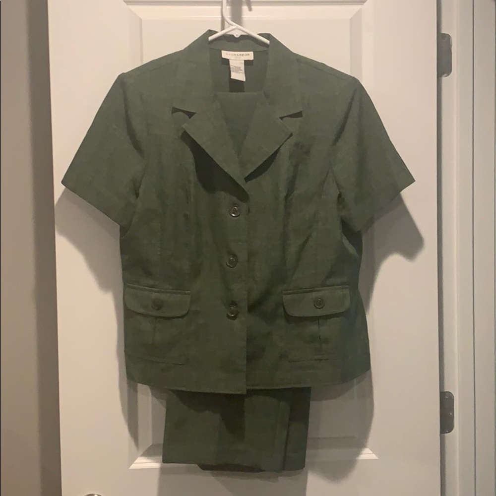 Short Sleeve Safari Suit with Blazer and Pants